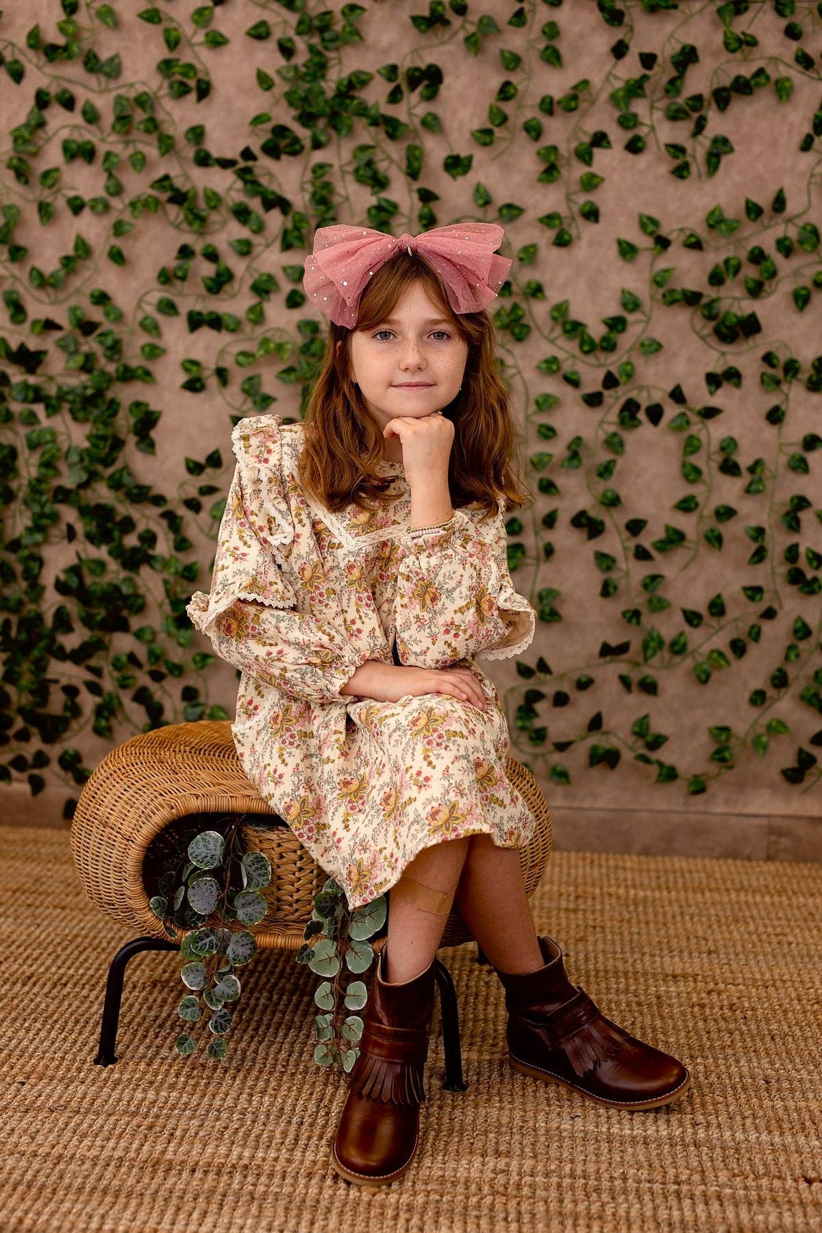 Ava Dot Headband - Burgundy: Burgundy-Little Sprout