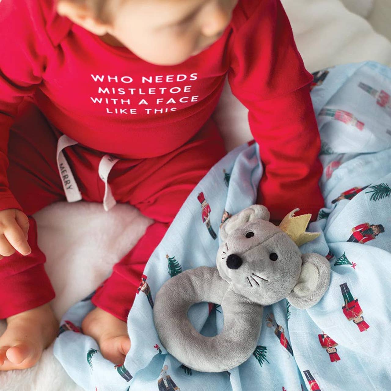 Swaddles with Plush Rattle - Mouse King