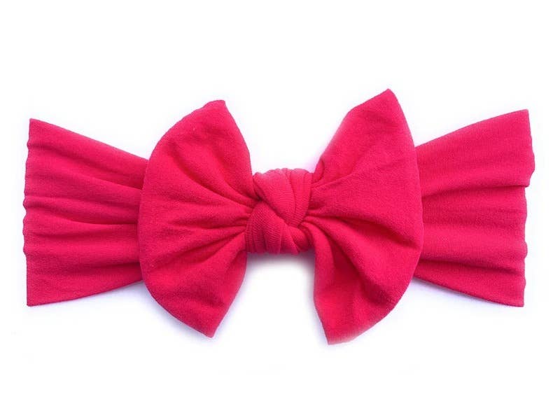 Nylon Bow Knotted Center Headwrap Infant Headband Baby Girl: Ivory-Little Sprout
