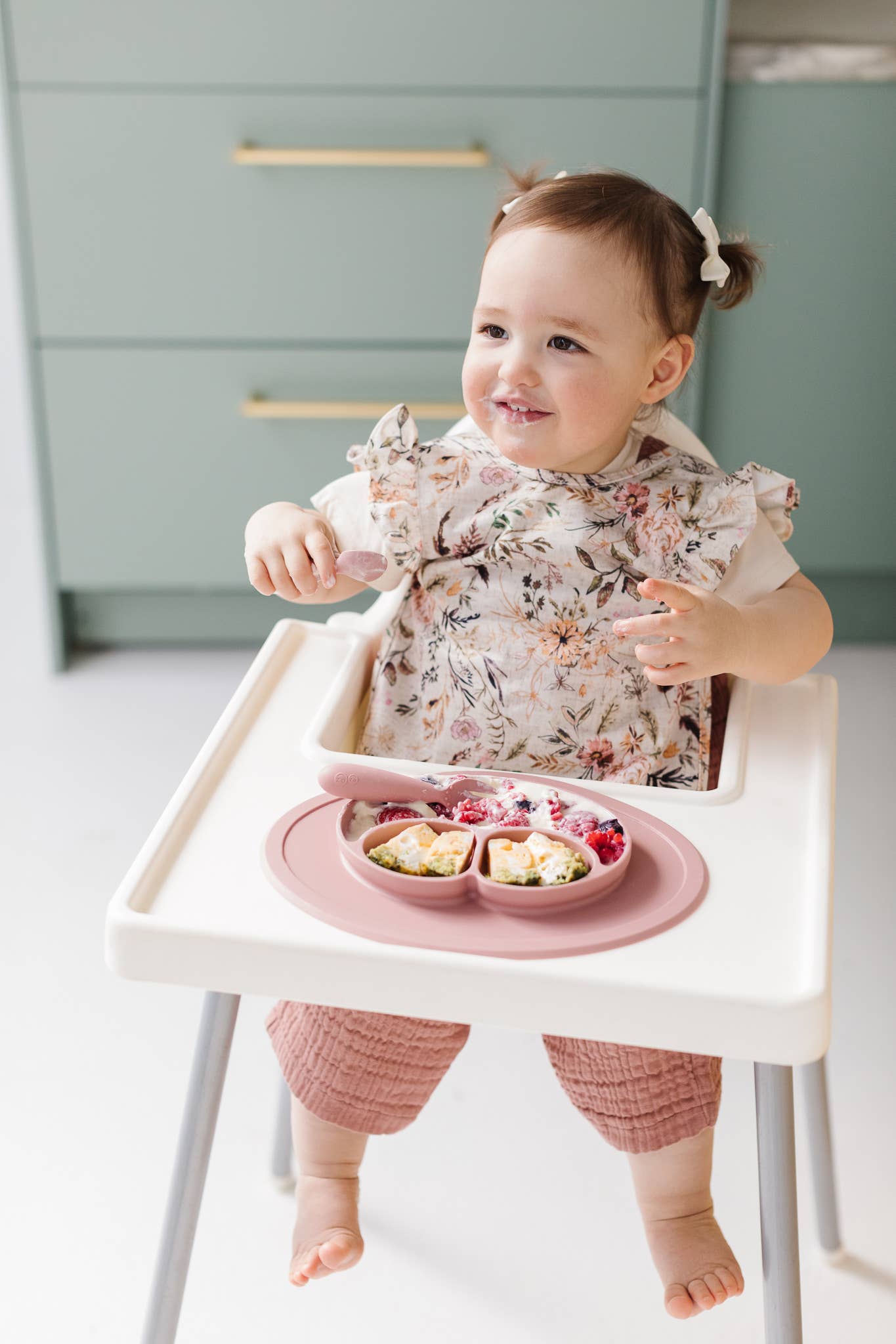 Delilah Floral Flutter Bapron: Toddler (6m-3T)-Little Sprout