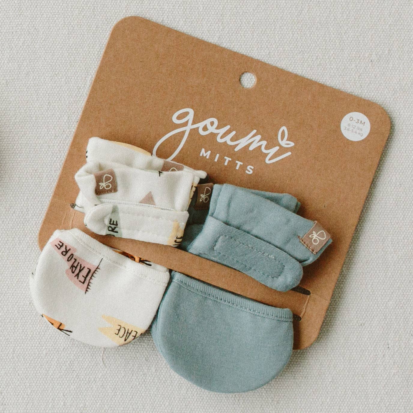 Stay On 2-Pack Baby Mitts - Poolside + Affirmations: 0-3-Little Sprout