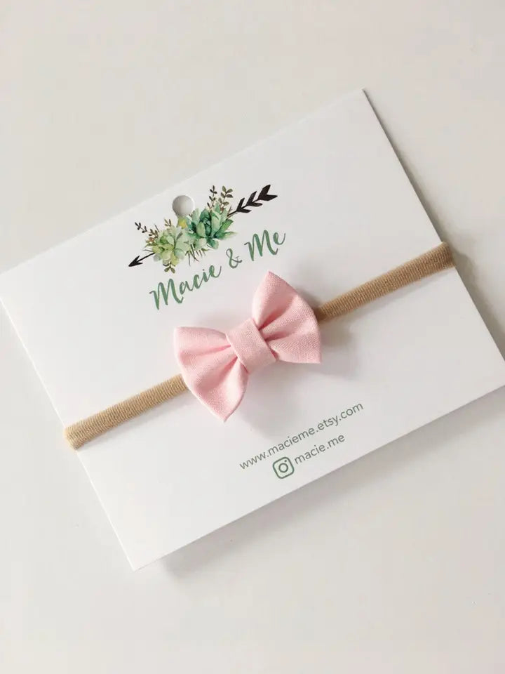 Light Pink Mini Bow/alligator clip-Little Sprout