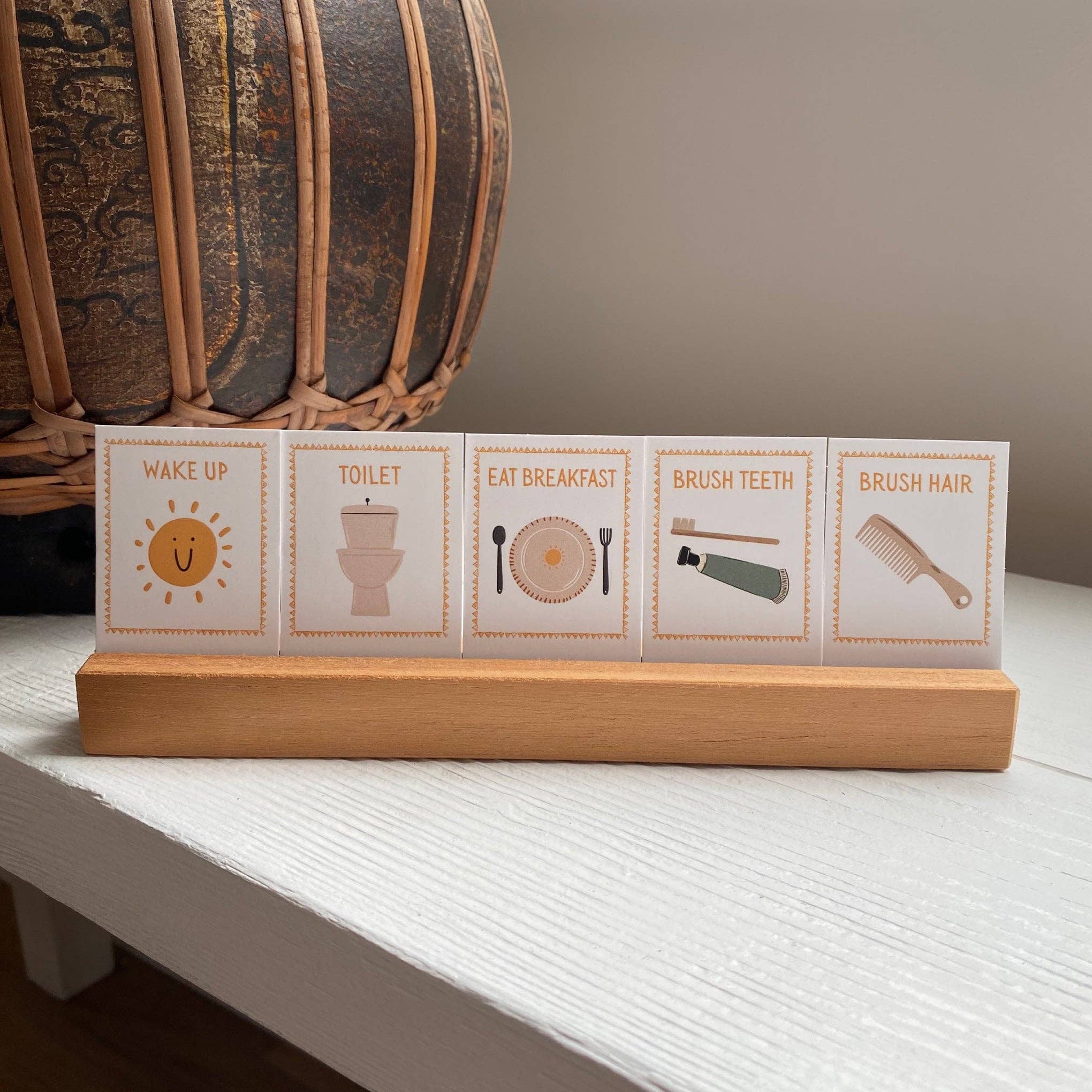 72 Daily Routine Cards & Display Stand: 72 Cards / Bag / 1x Display Stand (Holds 5 Cards)-Little Sprout