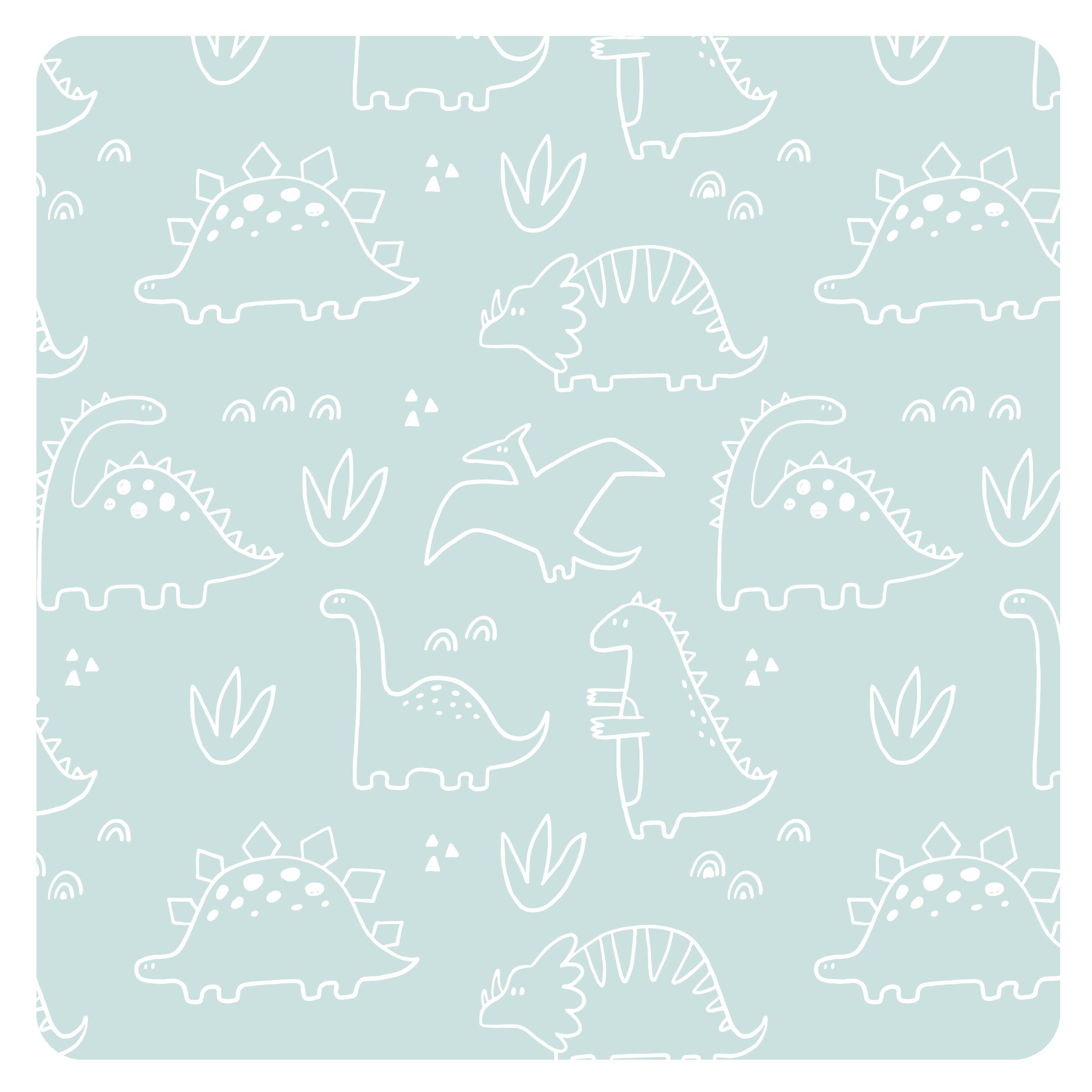 Dino Friends (Sage) Bapron: Toddler (6m-3T)-Little Sprout