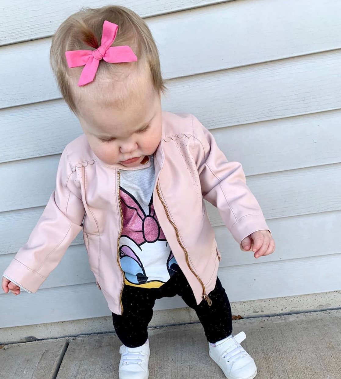 Blush Pink Hand Tied Pigtail Bows: 1 Bow on Headband-Little Sprout