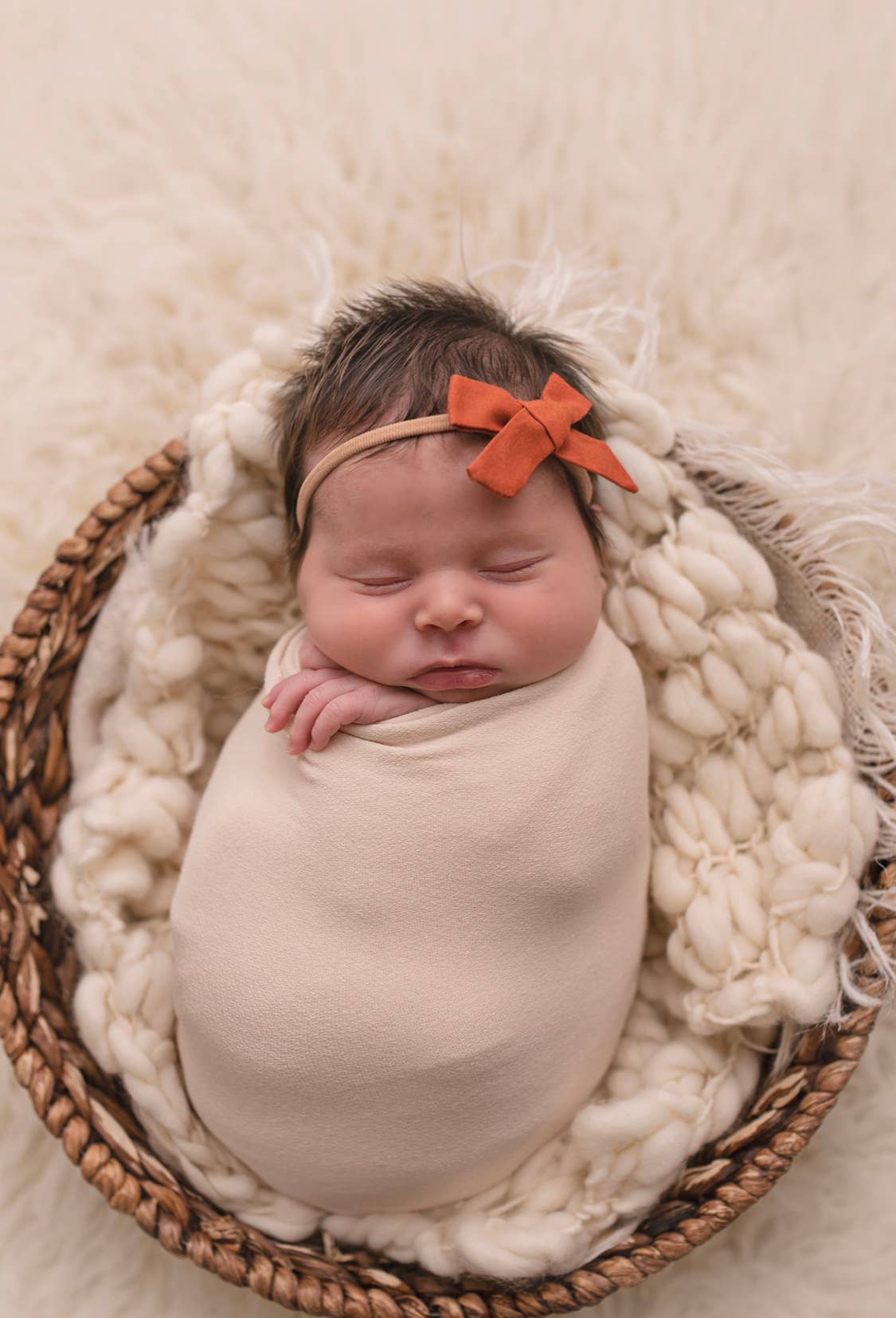 Blush Pink Hand Tied Pigtail Bows: 1 Bow on Headband-Little Sprout