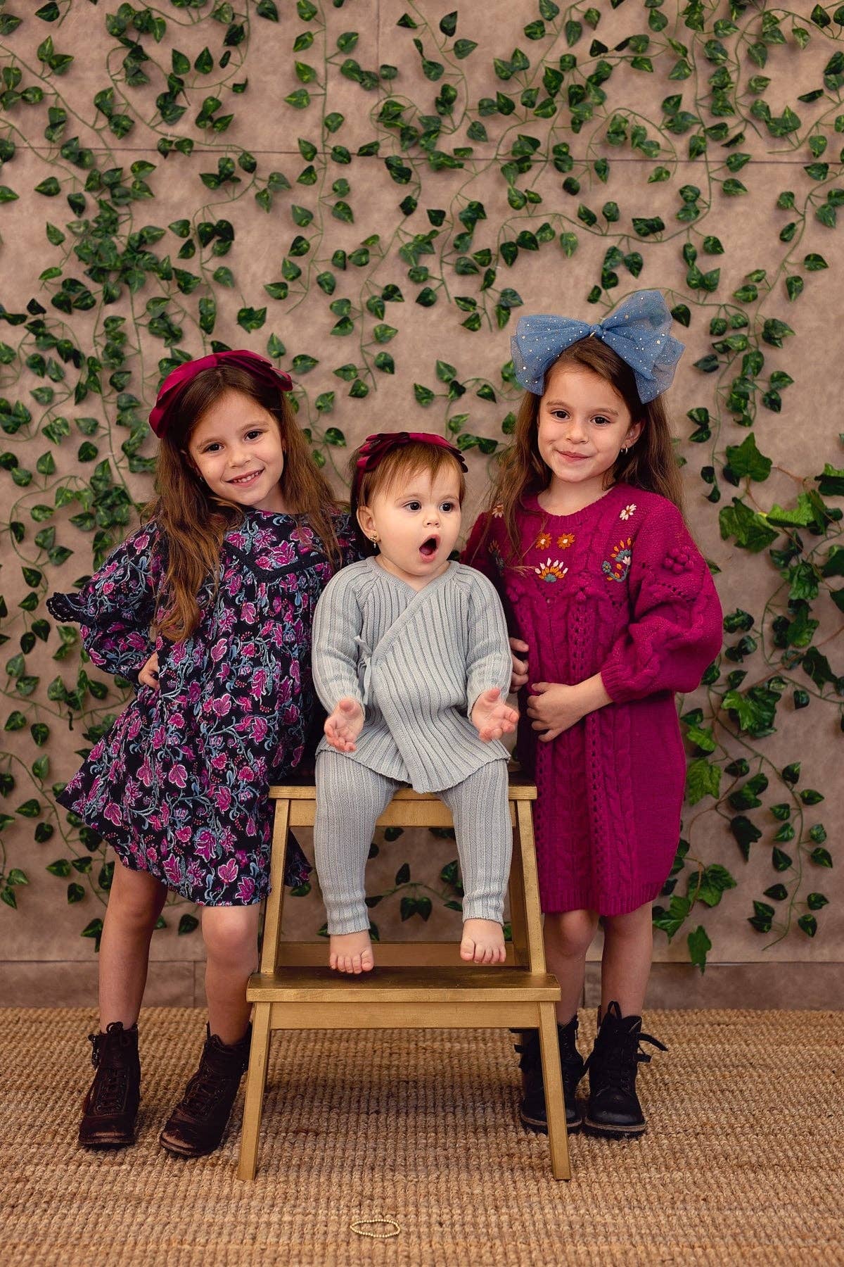 Ava Dot Headband - Burgundy: Burgundy-Little Sprout