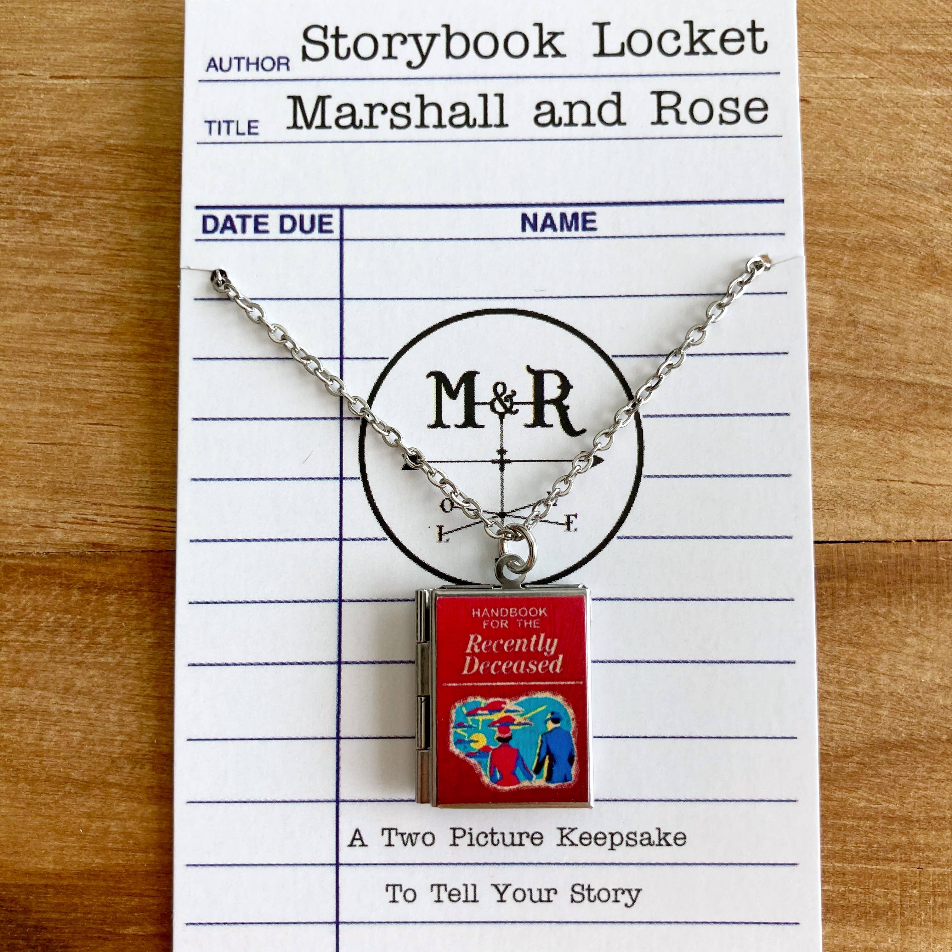 Book Locket Beetlejuice - Handbook of the Recently Deceased: Stainless Steel-Little Sprout