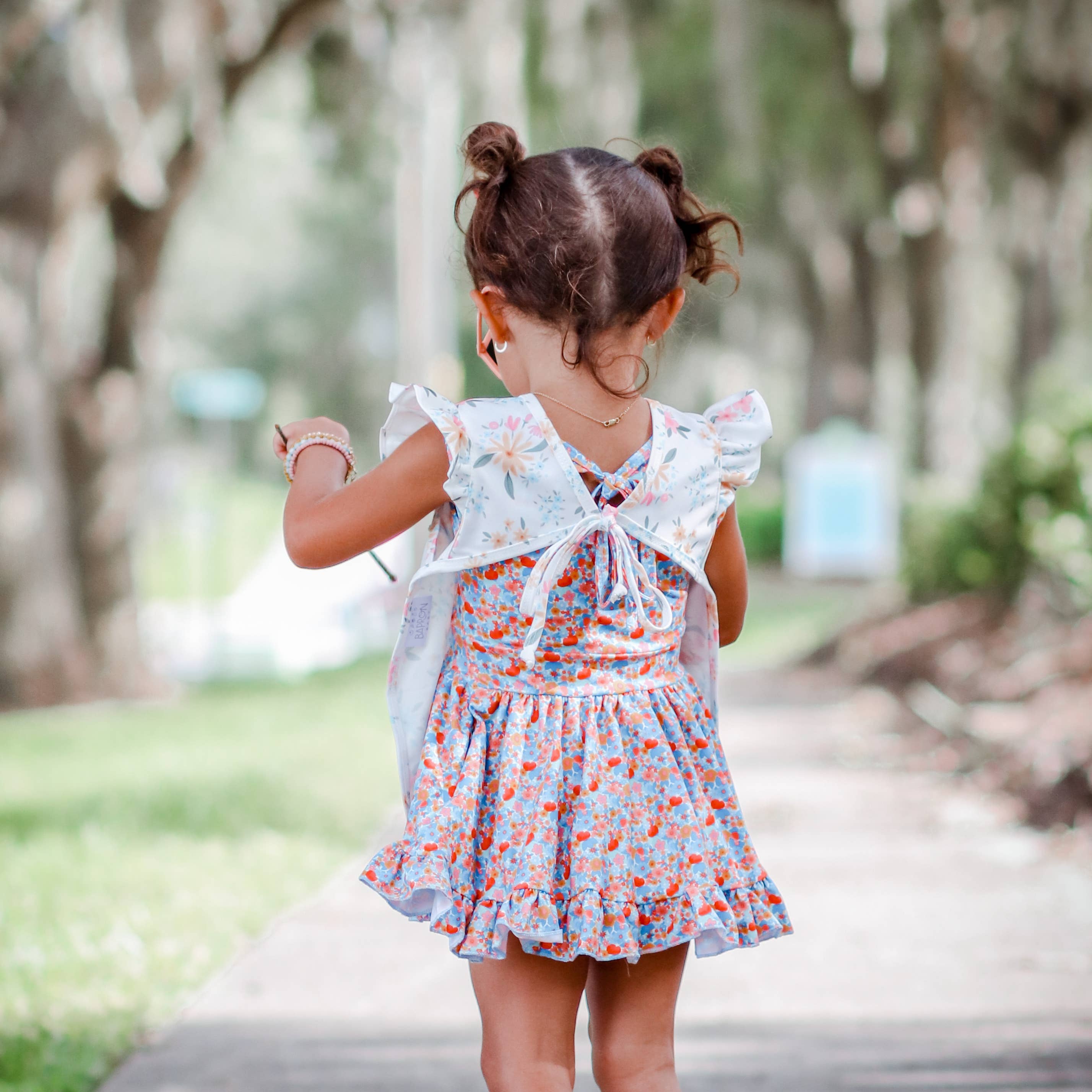 Pastel Floral Flutter Bapron: Toddler (6m-3T)