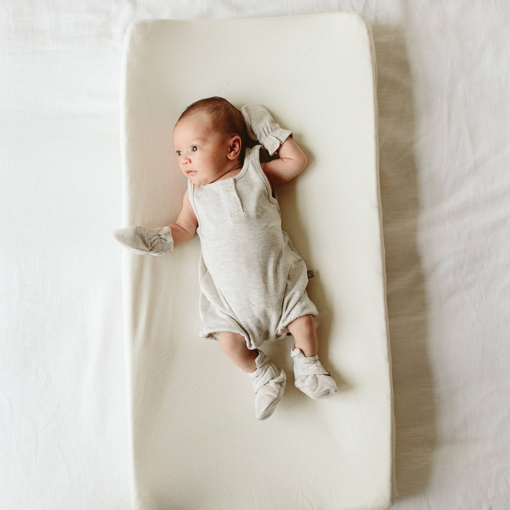 Stay On 2-Pack Baby Mitts - Many Moons + Storm Gray: 0-3-Little Sprout