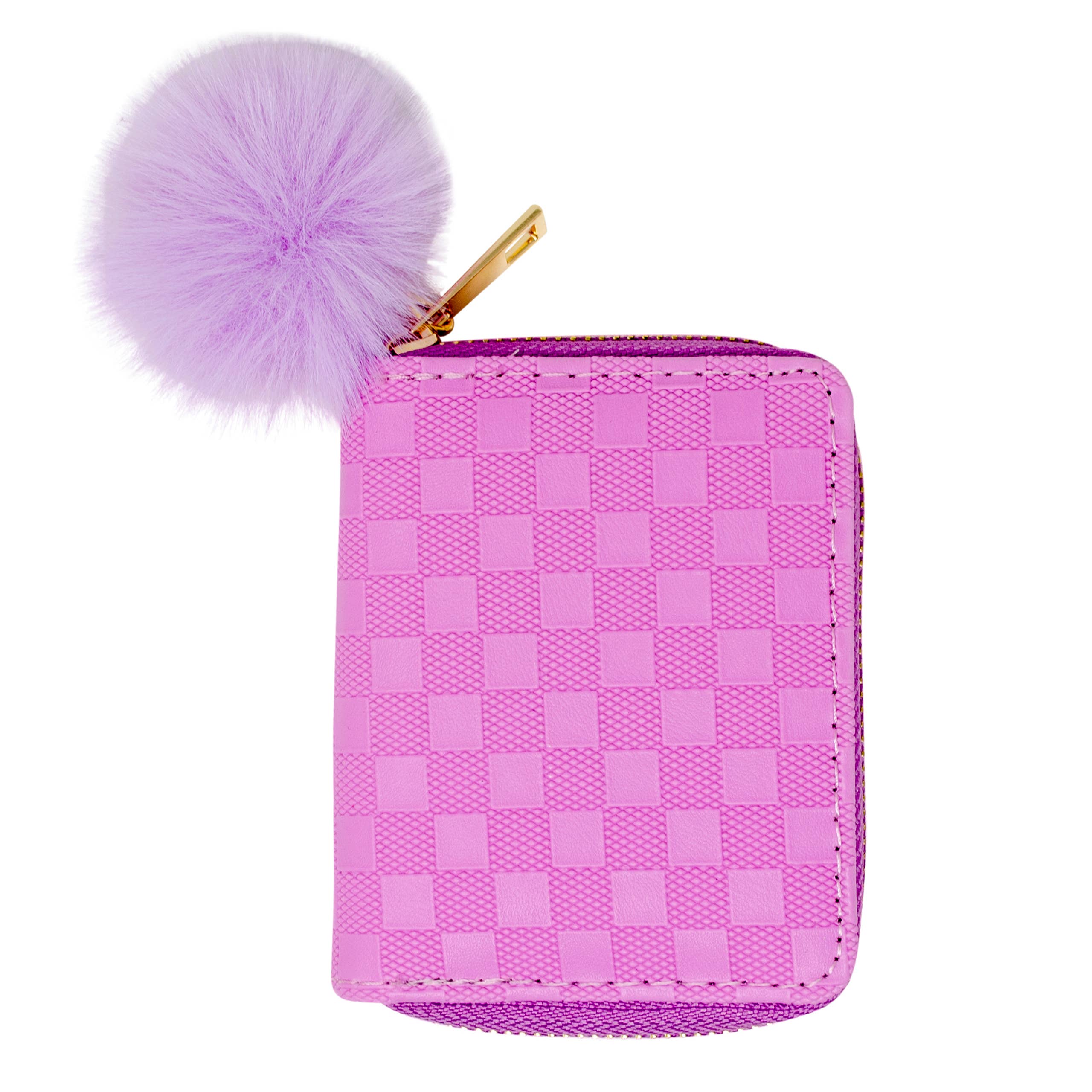 Checker Canvas Wallet: Pink-Little Sprout