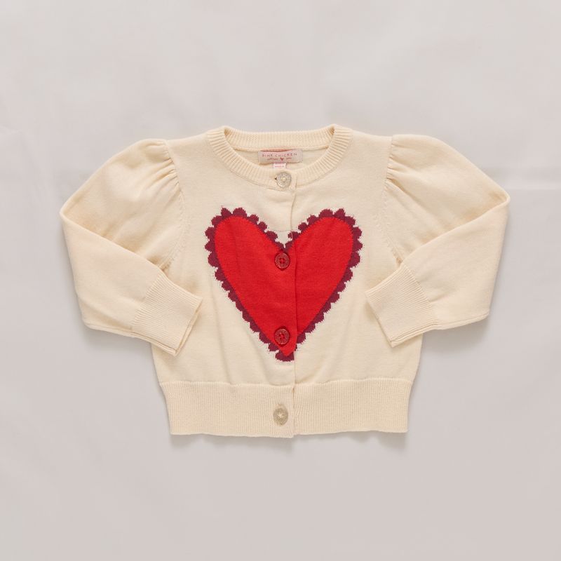 Pink Chicken Girls Constance Sweater Scalloped Heart Little Sprout