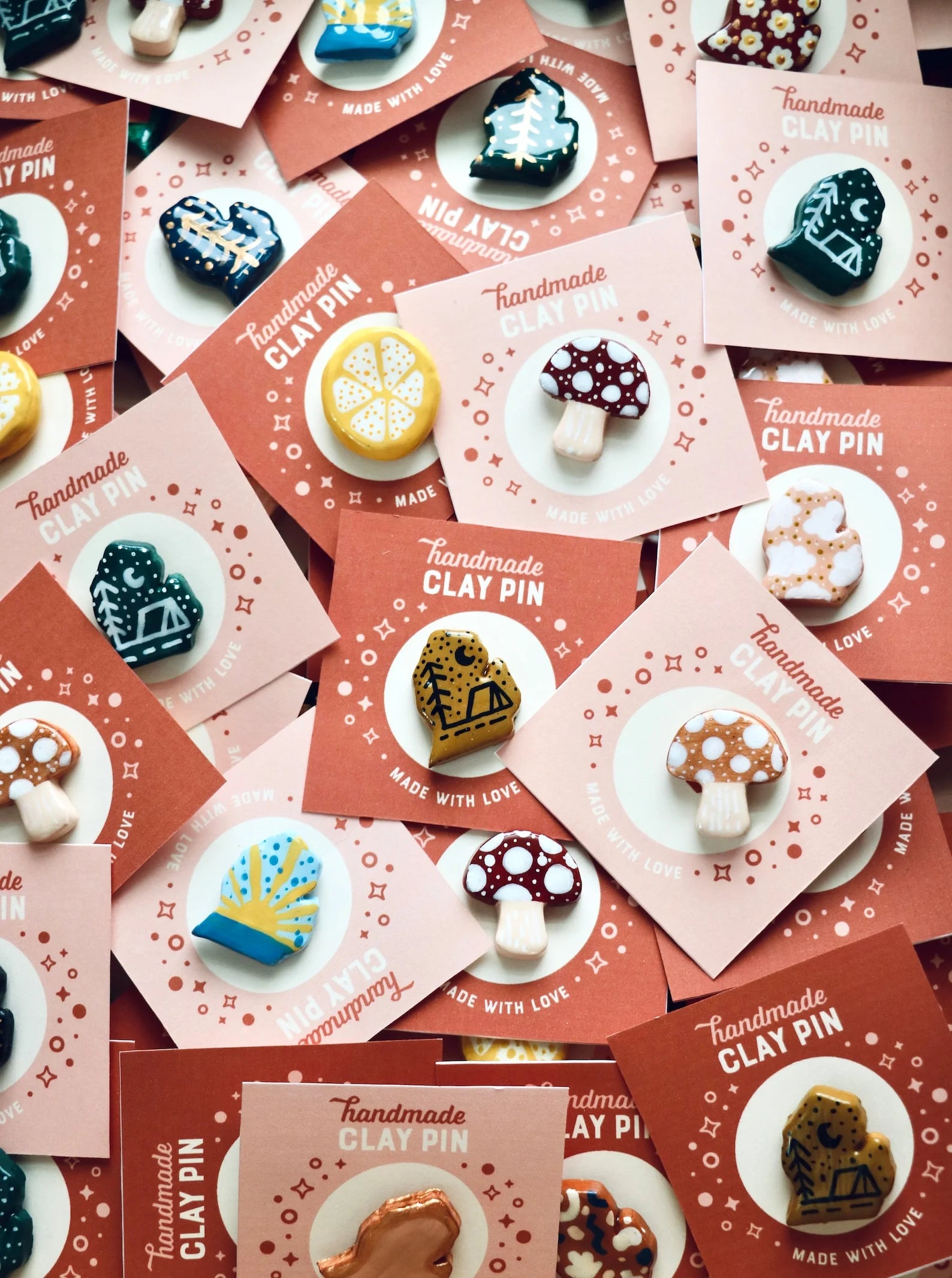 Handmade Michigan Clay Pins-Little Sprout