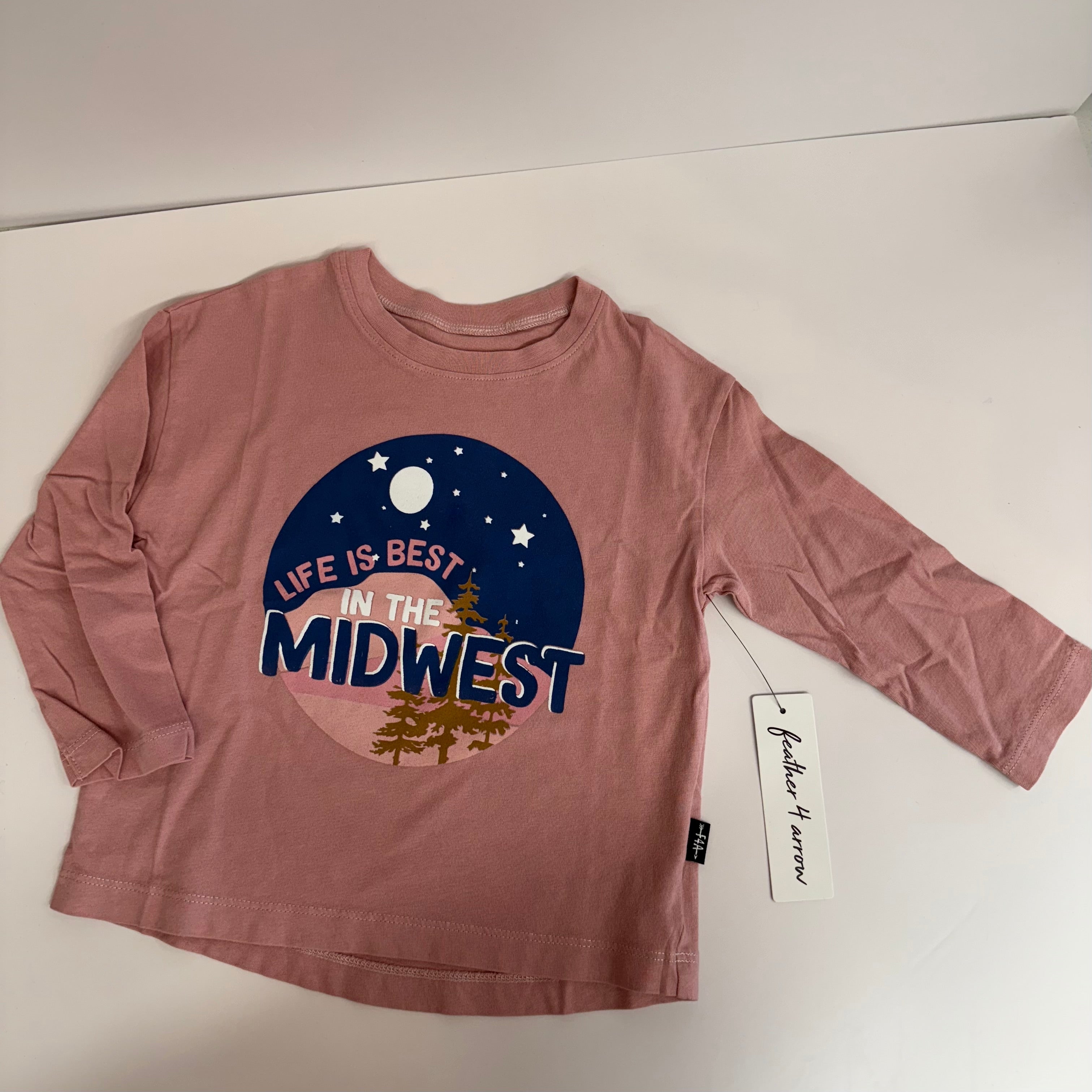 Midwest Best Kora Long Sleeve Tee - Rose-Little Sprout