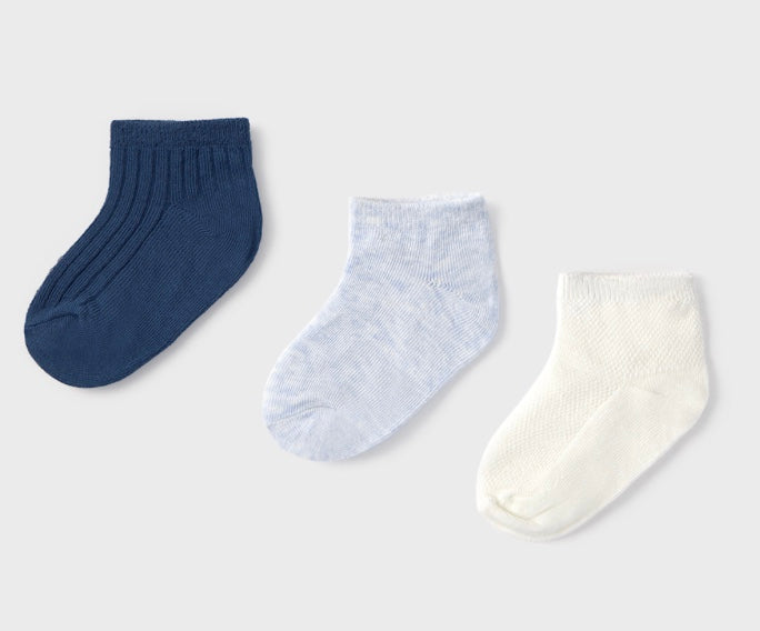 Baby Socks Set of 3 - Blue-Little Sprout