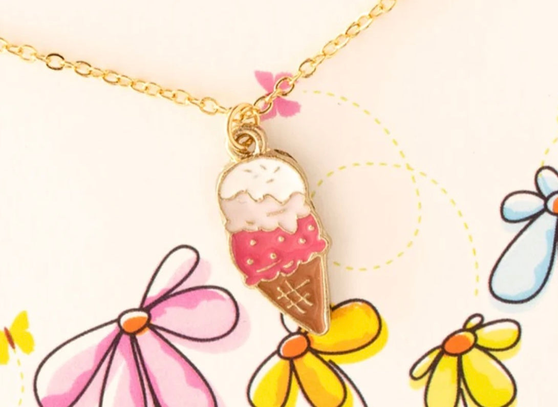 Ice Cream Necklace - Pink-Little Sprout