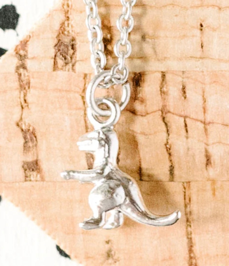 T-Rex Dinosaur Charm Necklace-Little Sprout