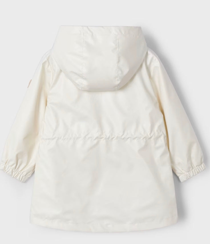 Girl Hooded Windbreaker - Off White-Little Sprout
