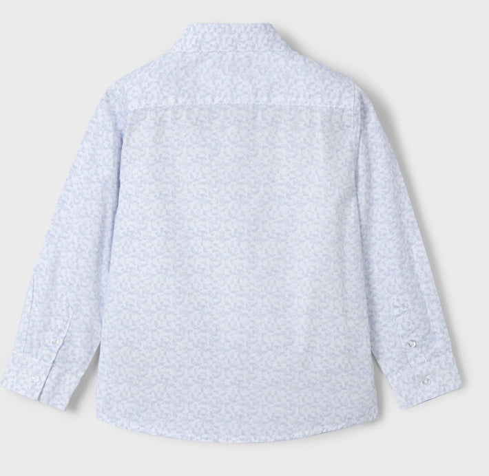 Long Sleeve Printed Shirt - Sky Blue-Little Sprout