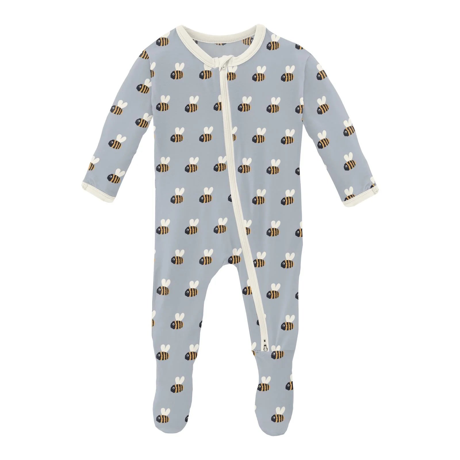Print Footie with 2-Way Zipper-Little Sprout