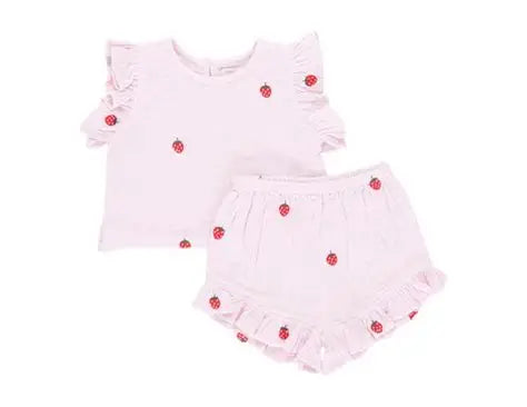 Girls Roey 2-PC Set - Butterfly Embroidery