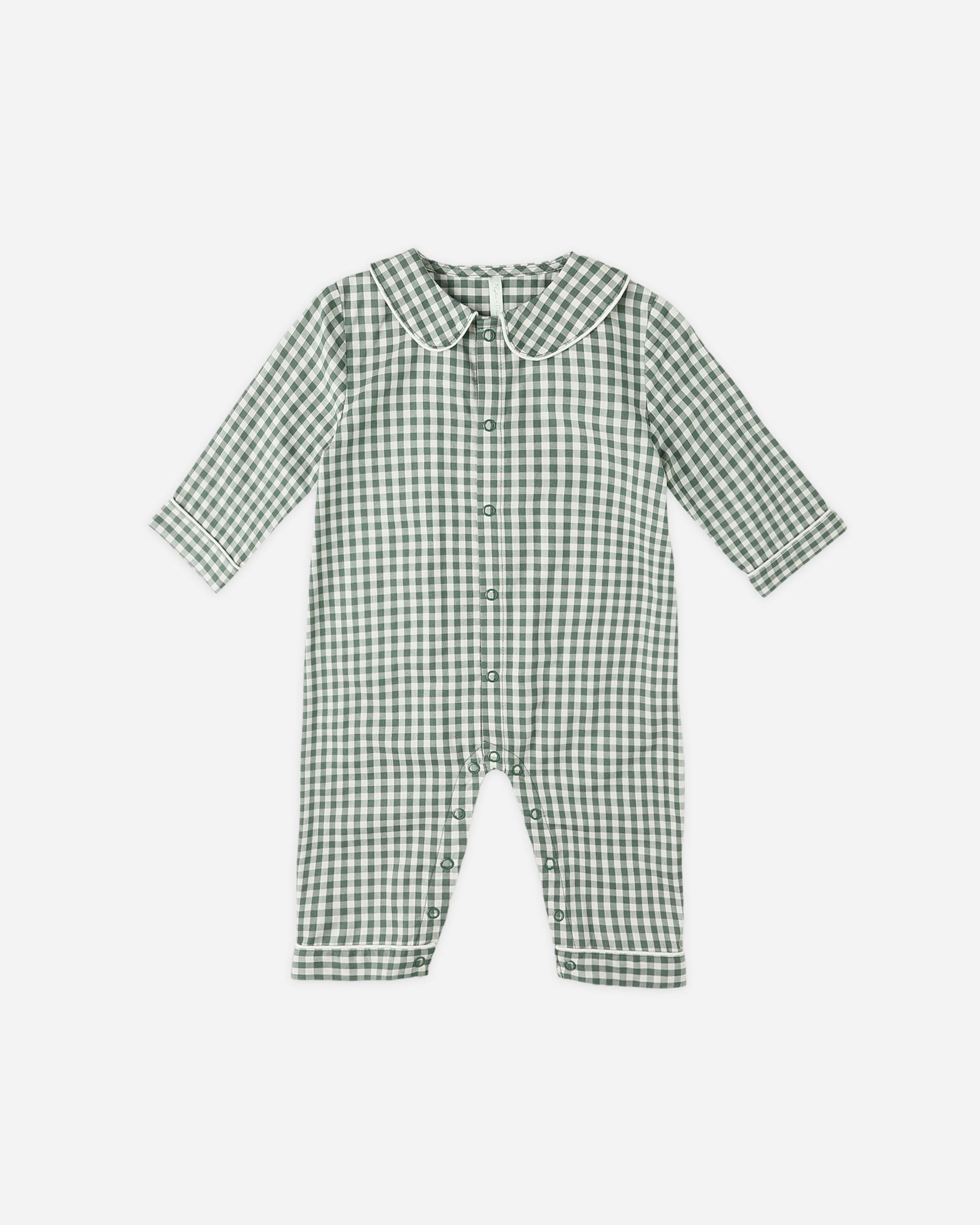 Baby Pajama Romper Evergreen Gingham Little Sprout
