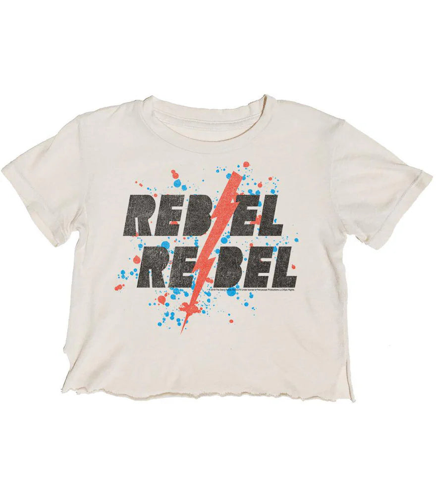 Organic Short Sleeve Not Quite Crop Tee - Rebel Rebel-Little Sprout