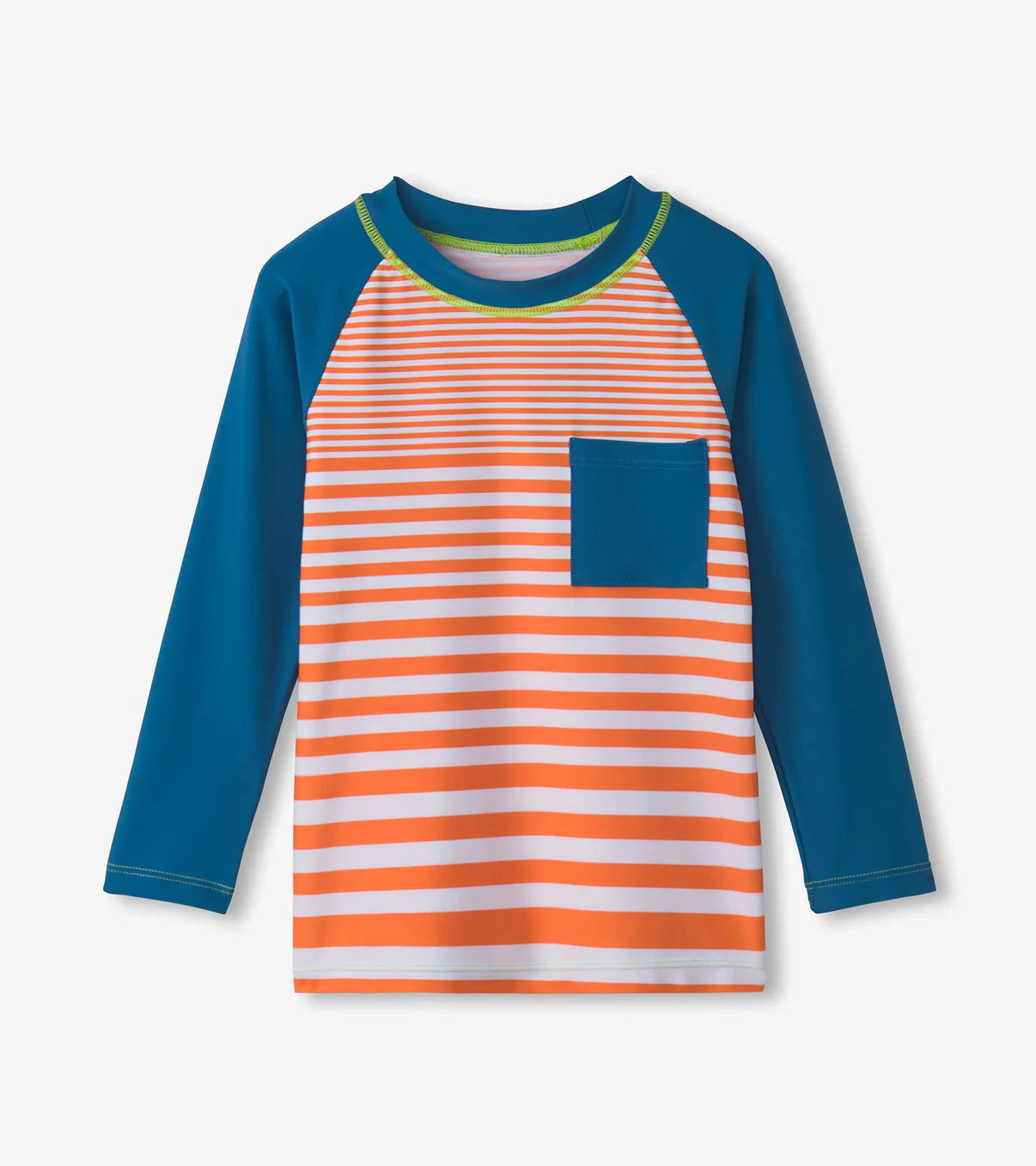 Orange Stripes Long Sleeve Rashguard-Little Sprout