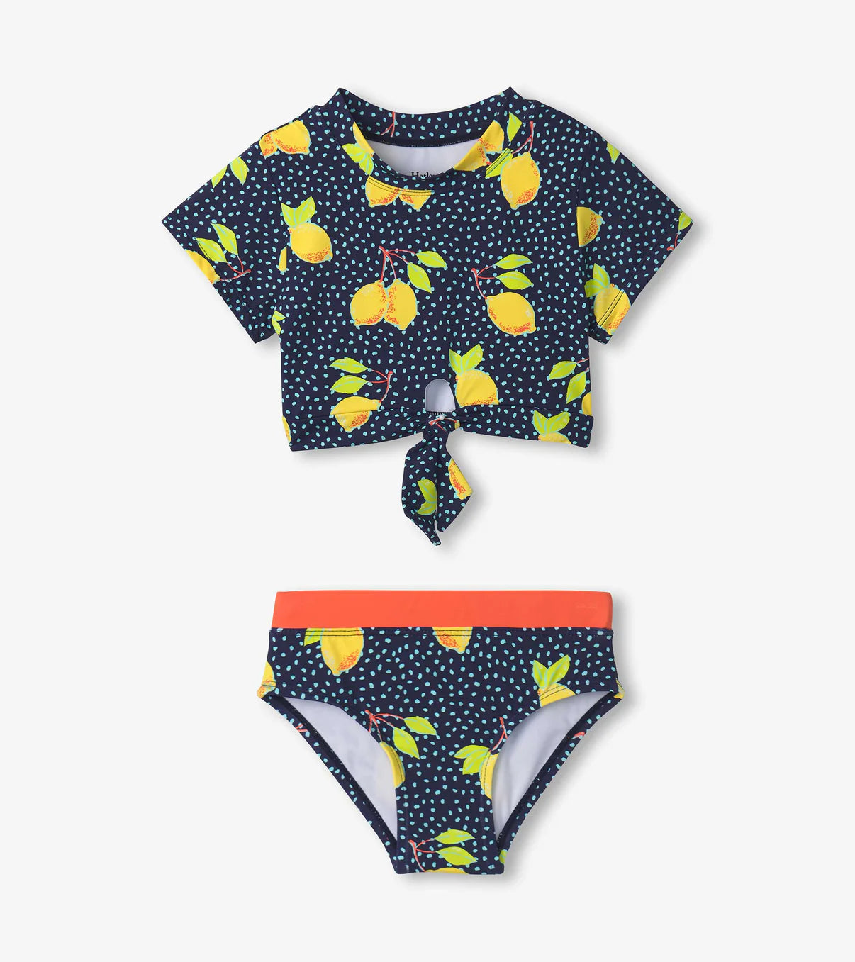 Fresh Lemons Short Sleeve Tankini Set-Little Sprout