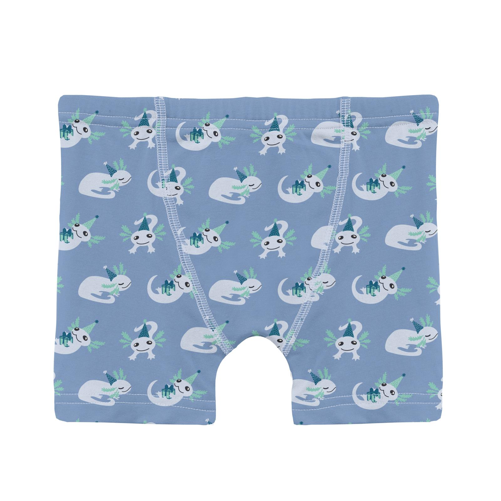 Print Boy Boxer Brief - Dream Blue Axolotl Party-Little Sprout