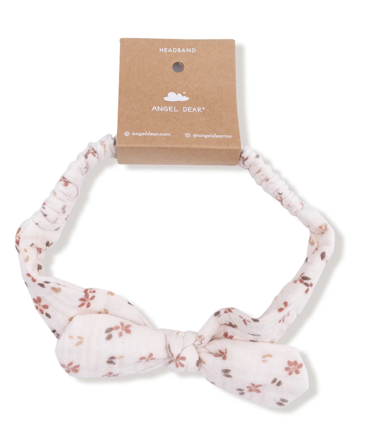Carrie Floral. Muslin Knot Headband 0-12M Little Sprout