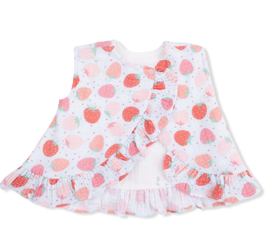 Strawberry Bliss Ruffle Back Top and Bloomer