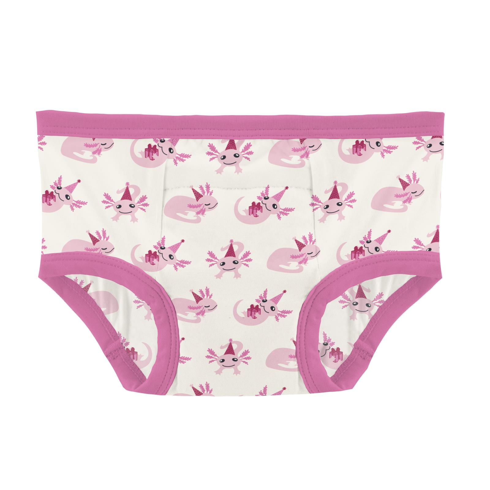 Print Training Pants - Natural Axolotl Party-Little Sprout