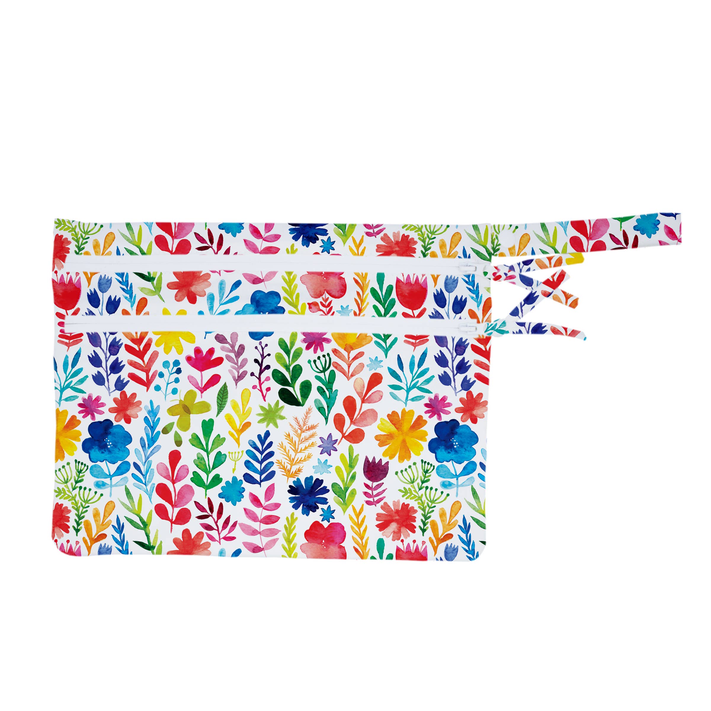 Rainbow Watercolor Floral Waterproof Wet Bag-Little Sprout