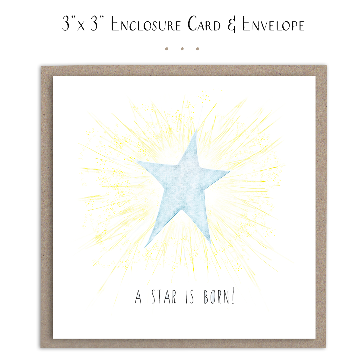 A Star Is Born Mini Card - Blue Star-Little Sprout