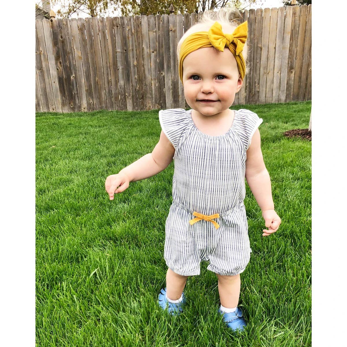 Nylon Bow Knotted Center Headwrap Infant Headband Baby Girl: Ivory-Little Sprout