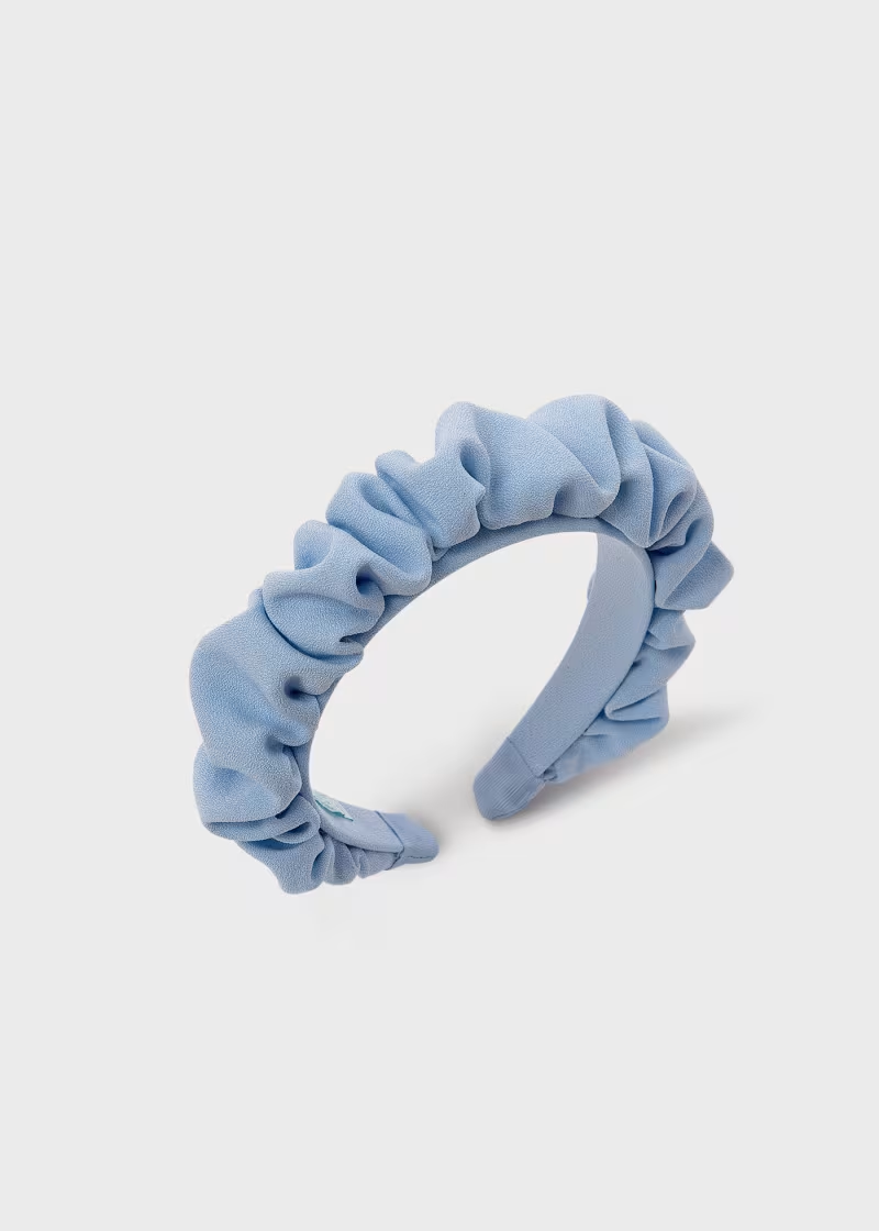 Ruffled Crepe Headband - Light Blue-Little Sprout