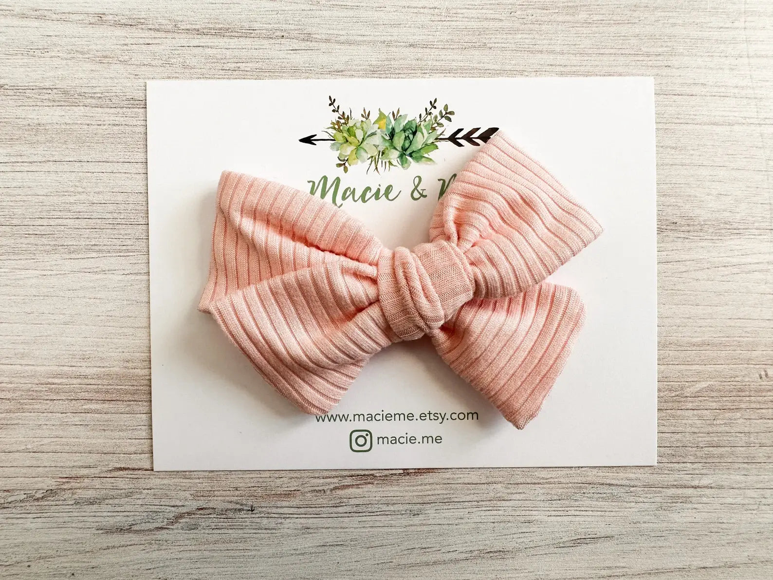 Pink Ribbed Schoolgirl Bow(s): 1 Bow on Clip-Little Sprout