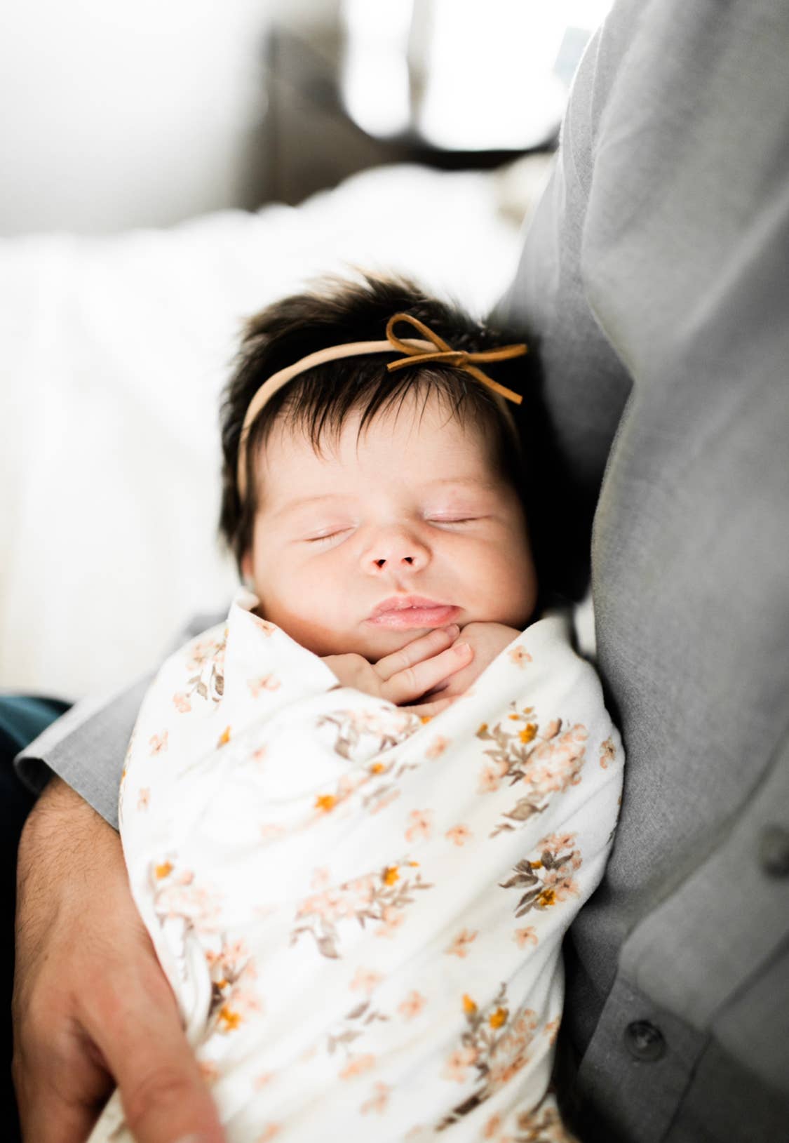 Navy Suede Tied Bow on Headband-Little Sprout