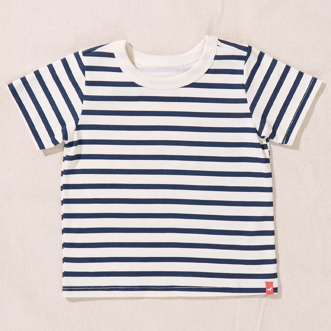 Pink Chicken Coop Adventure t Shirt Navy Stripe Little Sprout