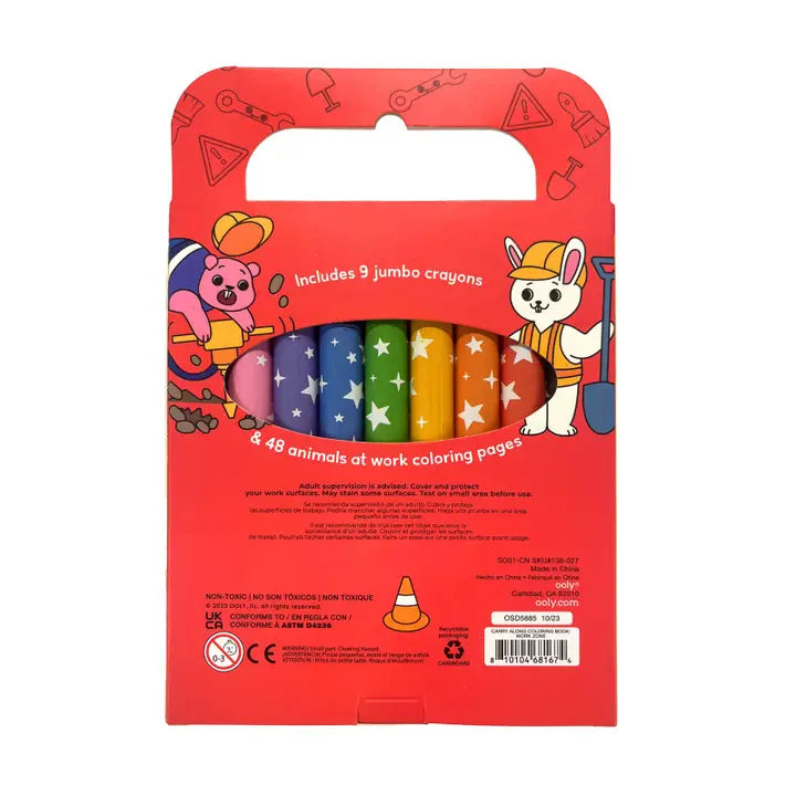 Carry Along Crayon & Coloring Book Kit - Work Zone-Little Sprout