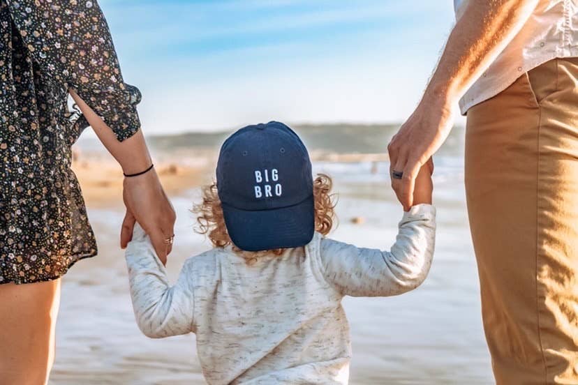 Dusty Sage Big Bro Hat: Toddler (1Y-4Y)-Little Sprout