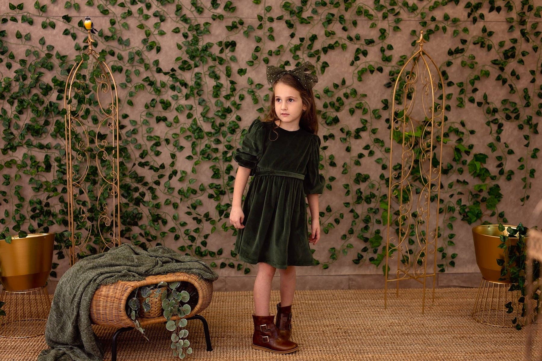 Ava Dot Headband - Burgundy: Burgundy-Little Sprout