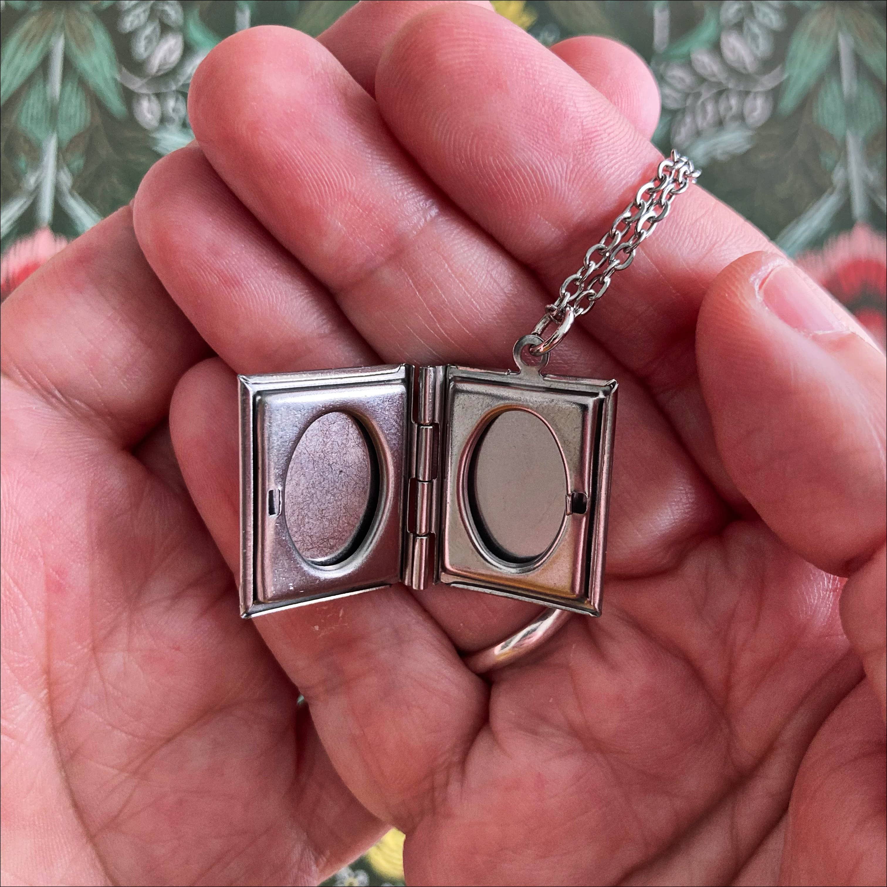 Book Locket Charlotte's Web: Stainless Steel-Little Sprout