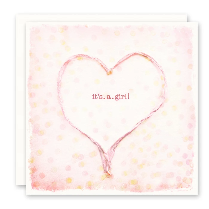 It's A Girl Card - New Baby Girl Card: Plain-Little Sprout