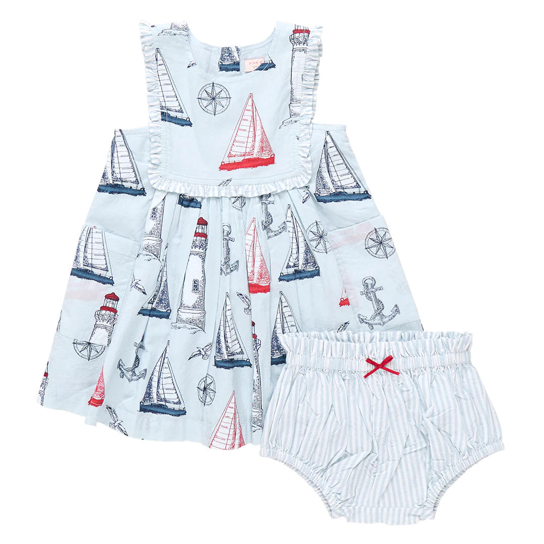 Baby Girls Courtina Dress Set - Nautical Adventure