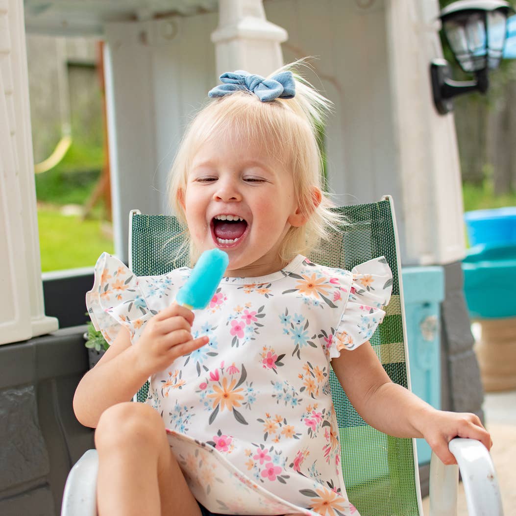 Pastel Floral Flutter Bapron: Toddler (6m-3T)