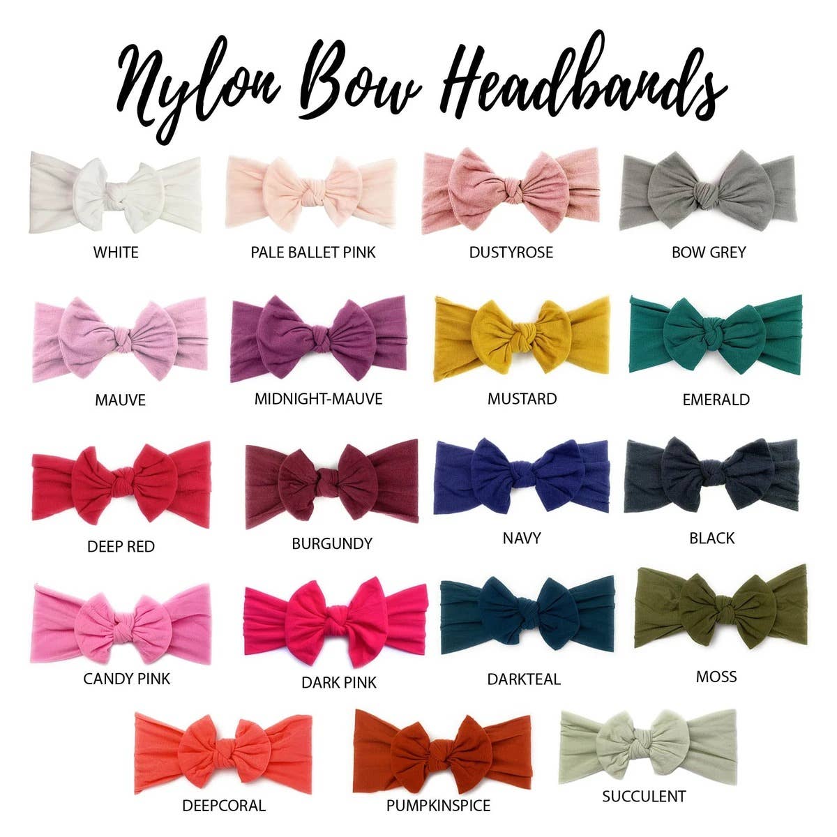 Nylon Bow Knotted Center Headwrap Infant Headband Baby Girl: Ivory-Little Sprout