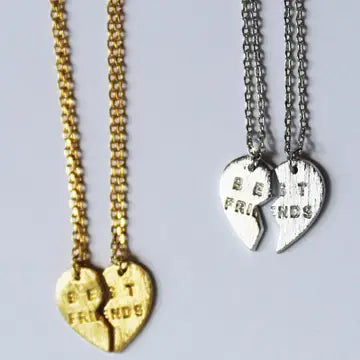 Best Friends Split Hearts Necklace-Little Sprout