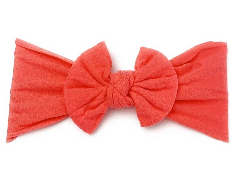 Nylon Bow Knotted Center Headwrap Infant Headband Baby Girl: Ivory-Little Sprout